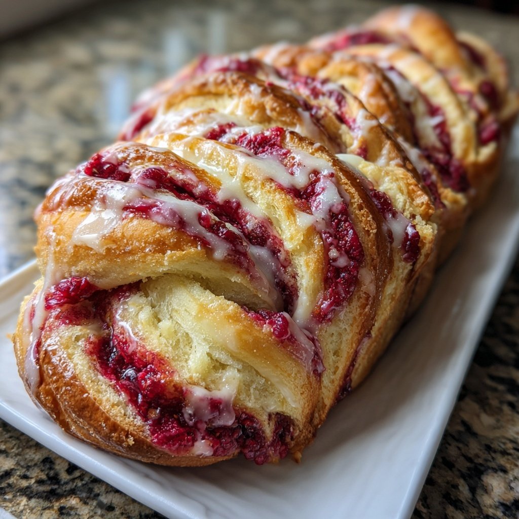 Raspberry Swirl Brioche Loaf Recipe for Breakfast or Dessert