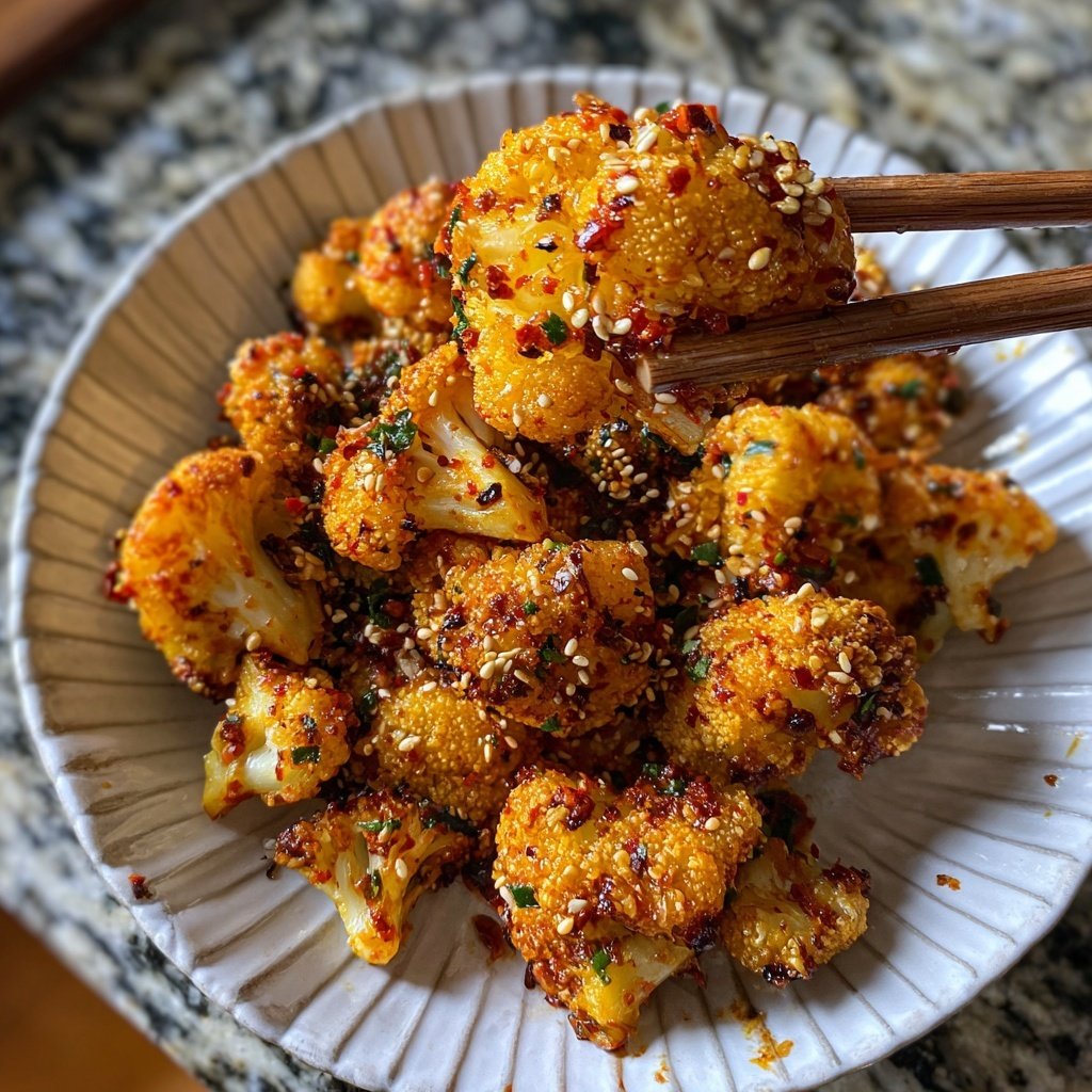 Air-Fried Korean Chili Cauliflower (Vegan) | thank you berry much